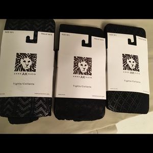 3 Pair Black Tights size Medium